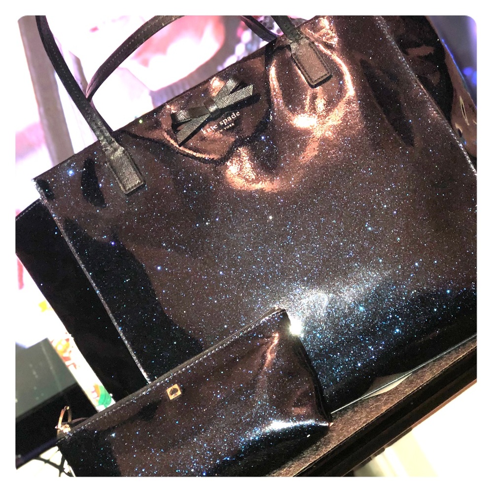 Kate space sparkle galaxy blue with MatchingWallet